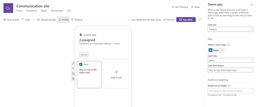 Add Adaptive Card To Your Viva Connection Dashboard